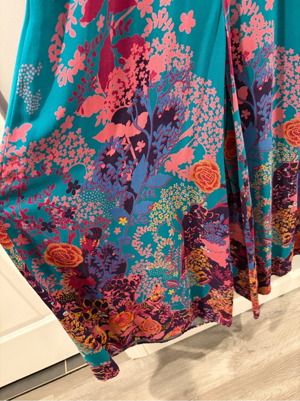 Anthropologie Maeve Teal Andalusia Floral Jumpsuit Size 4 - Picture 11 of 15